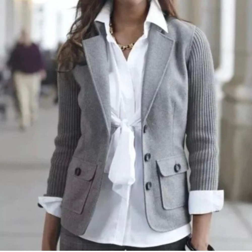 Cabi Wool Blend Sweater Jacket Blazer